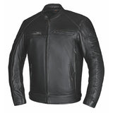 Main product view of Men's Unik leather motorcycle jacket, displayed flat for product detail