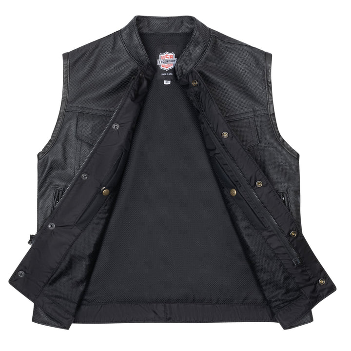 Legendary 'Holy Ghost' Club Style Perforated Leather Biker Vest