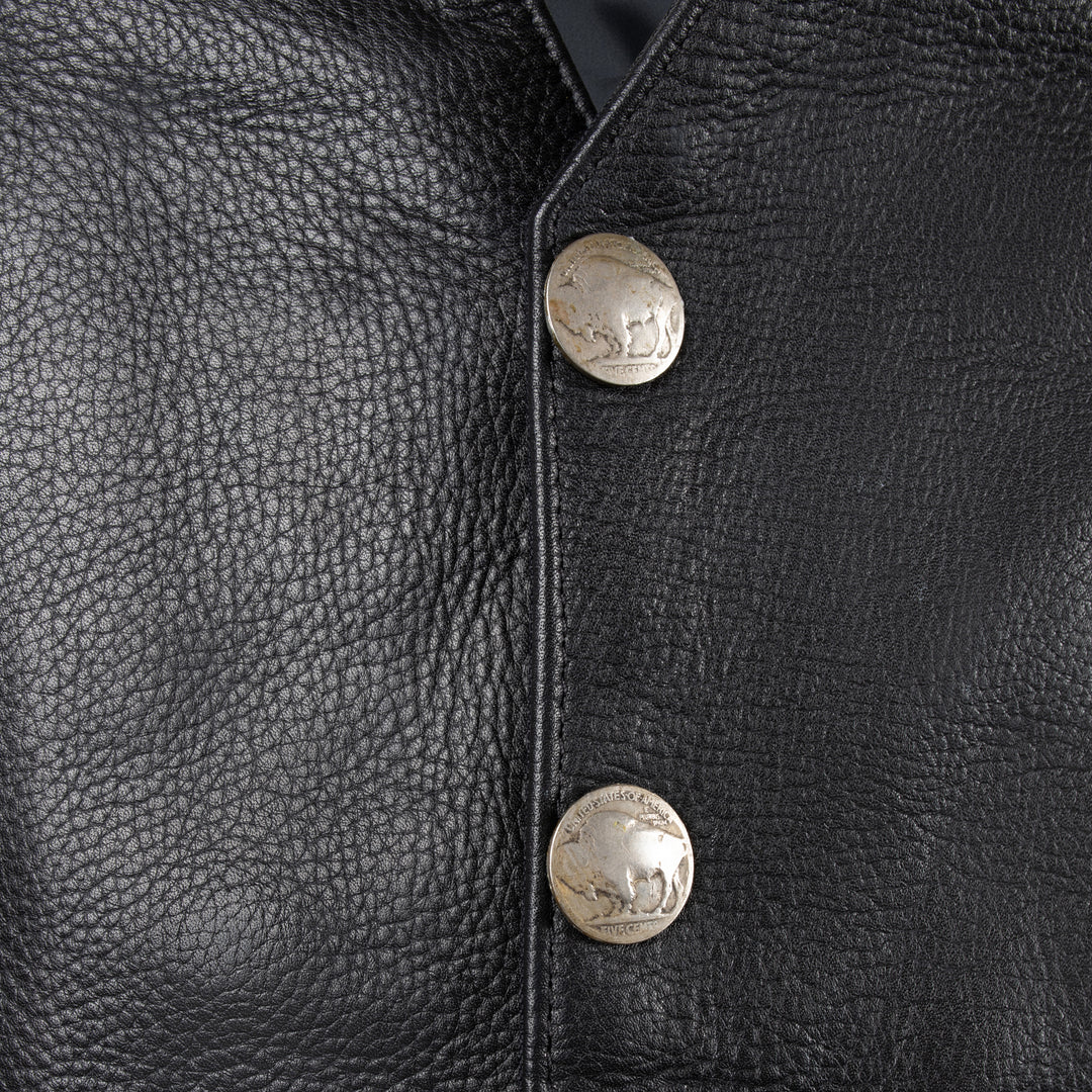 Legendary 'Gunslinger' Mens Motorcycle Leather Vest w/Gun Pockets