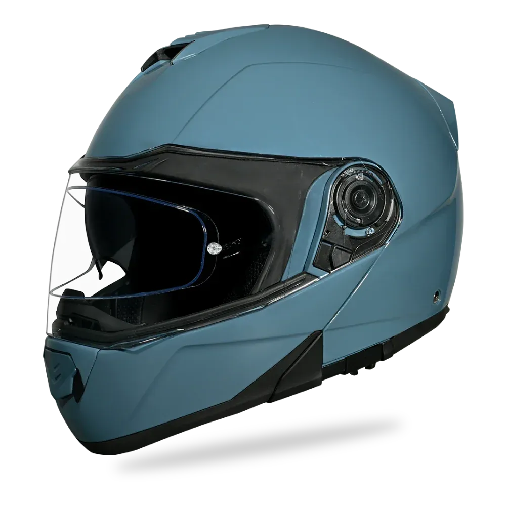 Daytona Glide Modular Motorcycle Helmet - Bluetooth Ready, Dual Visor - Shark Blu | DOT Approved