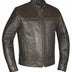 Main view of Unik men's leather motorcycle jacket, displayed flat for product detail