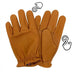 Main view of Legendary short wrist tan goatskin gloves, displayed flat for product detail