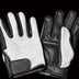 Front view featuring Legendary ventilated white deerskin gloves, displayed flat for product detail