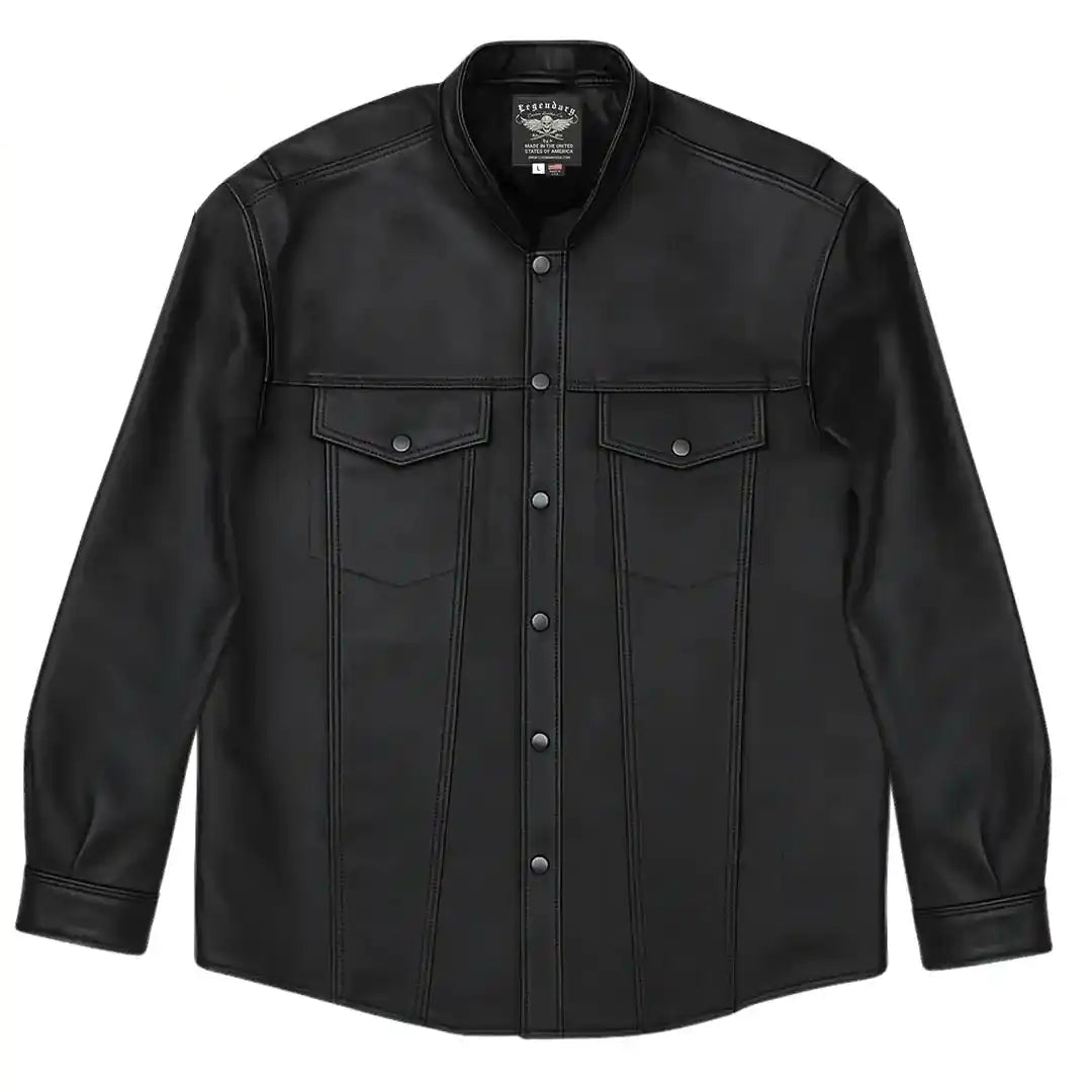 Legendary Midnight Run Genuine Cowhide Leather Riding Shirt