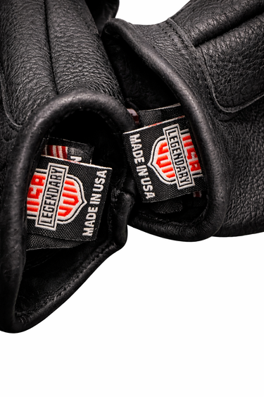 Legendary 'Spitfire' Black Deerskin Short Wrist Touchscreen Motorcycle Gloves