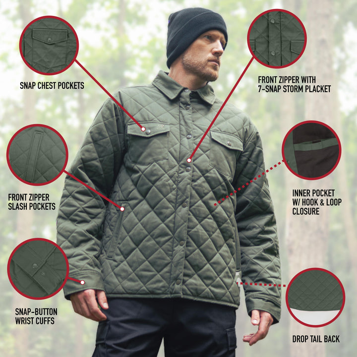 Mens Diamond Quilted Cotton Jacket by Rothco