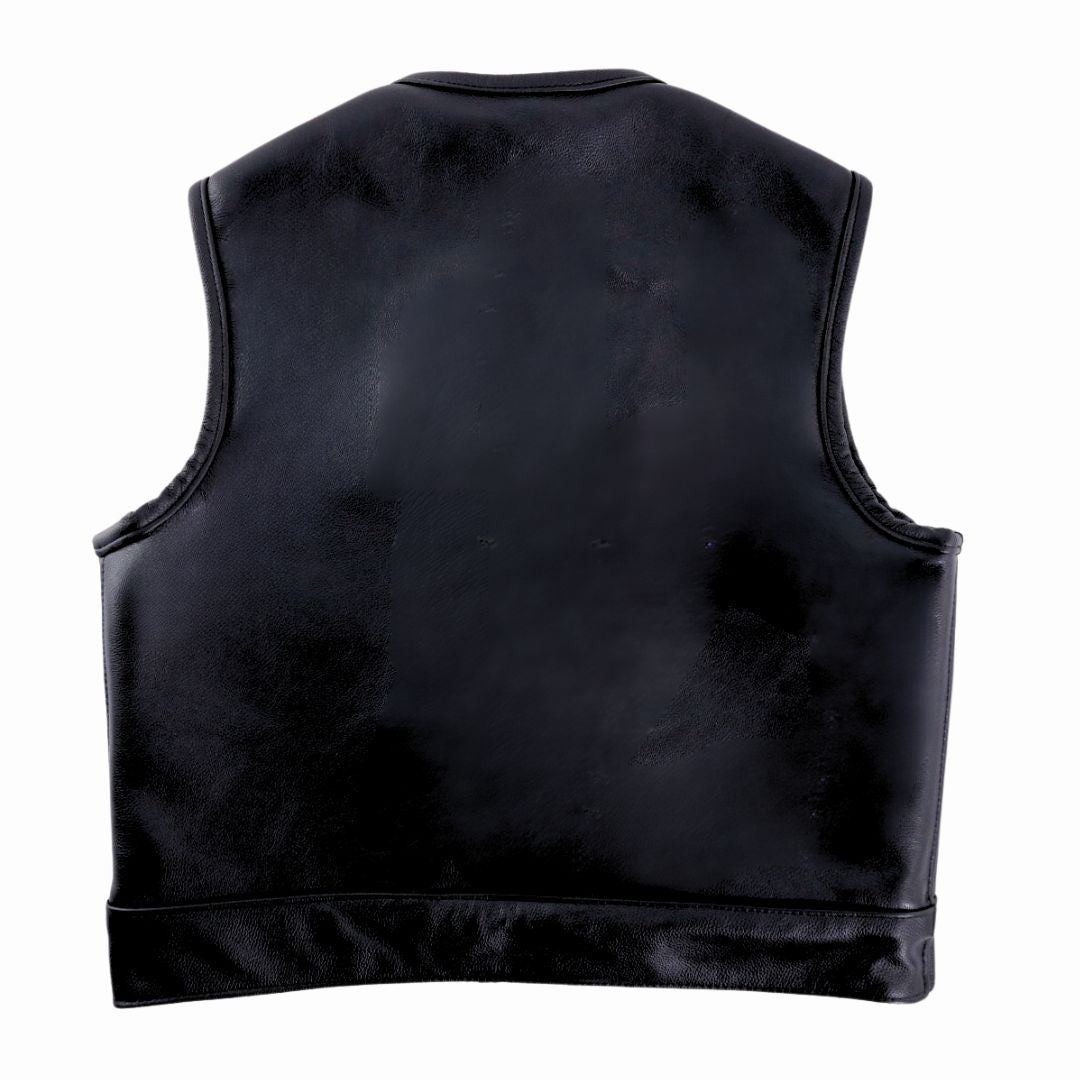 Legendary 'Lowlife' Leather Cropped Fitted Club Style Motorcycle Vest