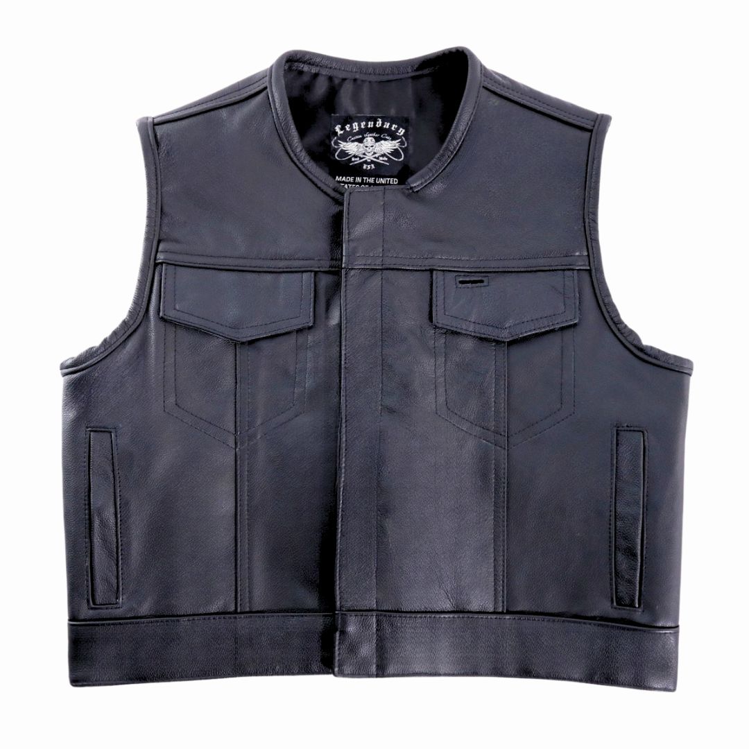 Legendary 'Lowlife' Leather Cropped Fitted Club Style Motorcycle Vest