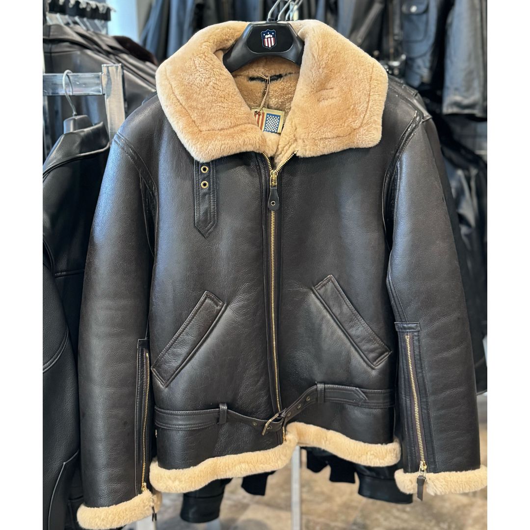 Cockpit USA Mens Spitfire B-3 Sheepskin Bomber Jacket