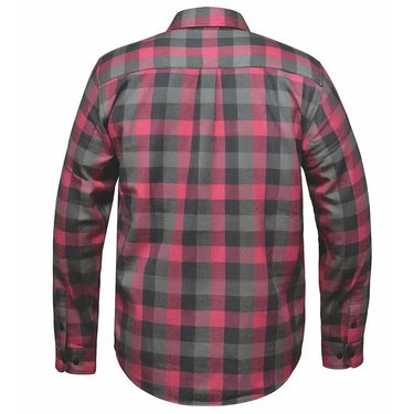Men's Gray & Pink Flannel Shirt by DERRINGER Flannel Co.