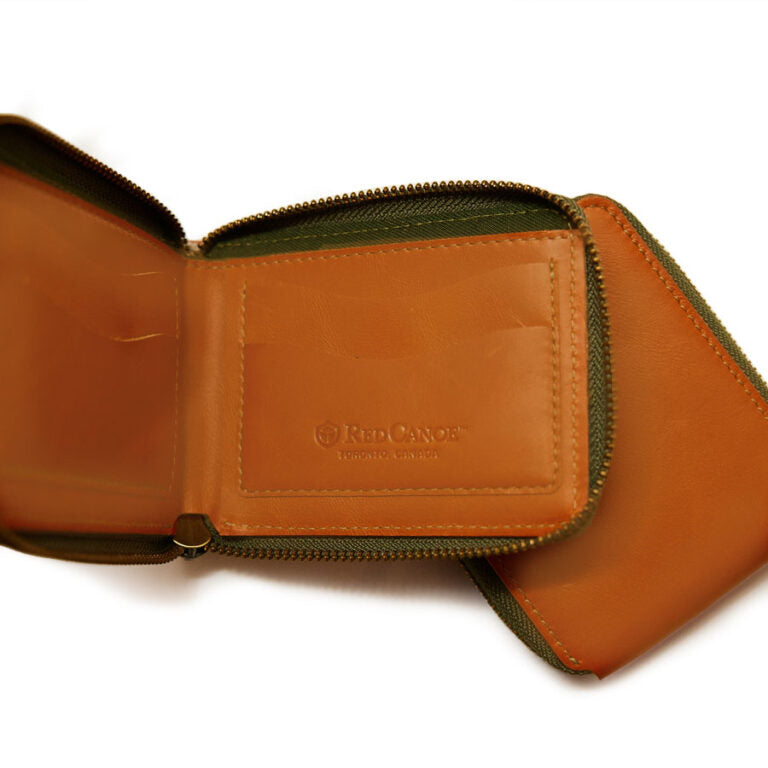 Red Canoe Boeing Leather Zip Wallet
