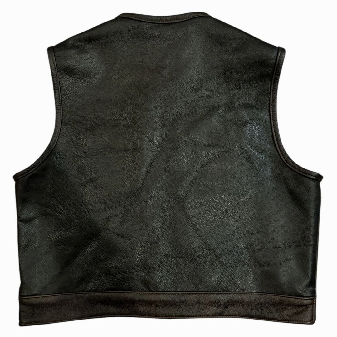 Legendary 'DC Lowlife' Cropped Leather Club Style Motorcycle Vest