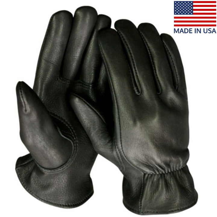 Churchill Mens Deerskin Leather Classic Motorcycle Gloves