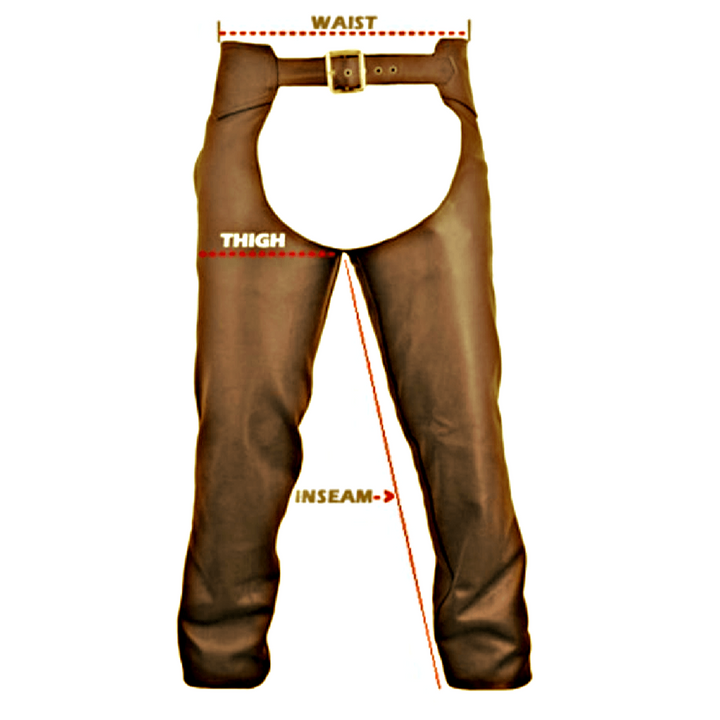 Legendary 'Bad Ass' Leather Motorcycle Chaps - Brown