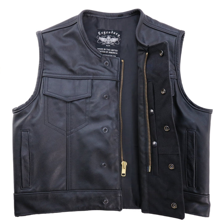 Legendary 'Lowlife' Leather Cropped Club Style Motorcycle Vest