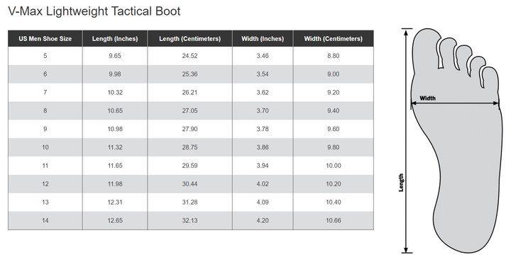 V-Max Lightweight Tactical Boot - 8 Inch by Rothco (Black) Size 8 - Final Sale Ships Same Day