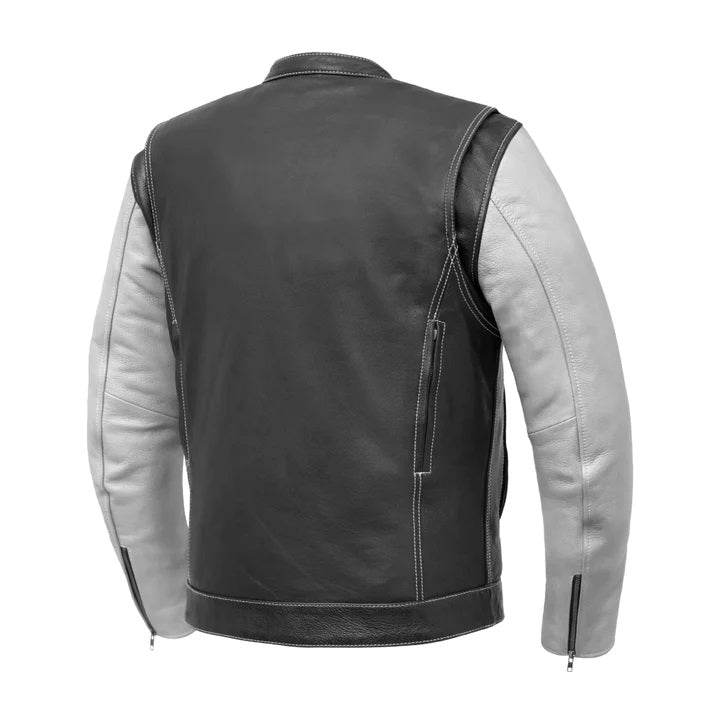 Vincent Men's Cafe Style Leather Jacket