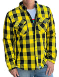 Bohn Kevlar Men's Flannel Riding Shirt – Yellow + Black Plaid