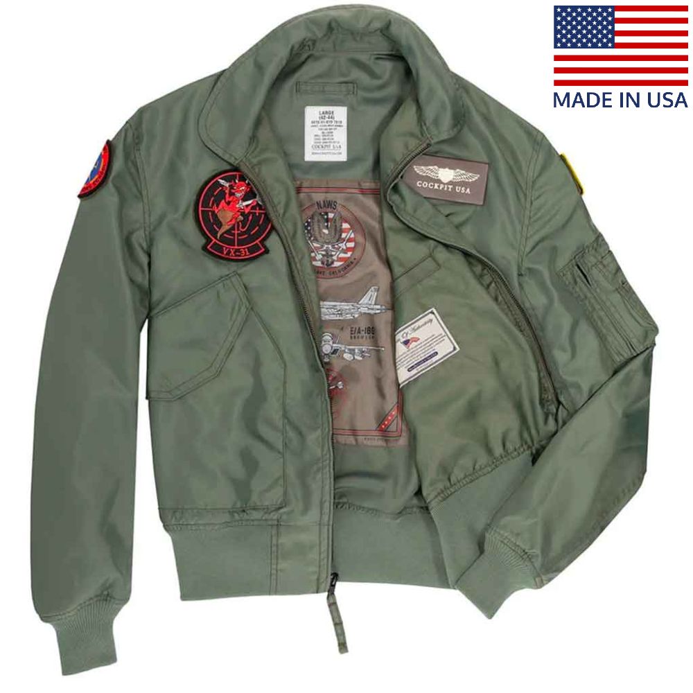 Cockpit USA Mens Movie Heroes Top Gun Nylon Flight Jacket