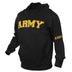 Front-facing view of Army Pullover Hoodie-black, shown on plain studio background