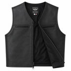 Legendary Beatdown Fitted Club Leather Vest in leather made in USA, a motorcycle vest