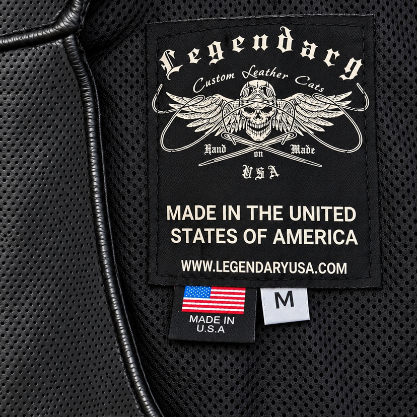 Legendary Beatdown Perforated Leather Vest — V-Neck Collar