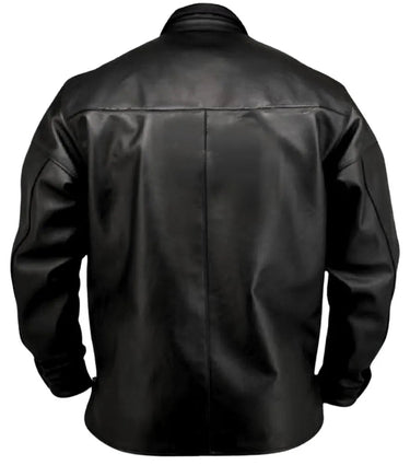 Back view of the BECK® 302 Horsehide Riding Shirt showcasing clean seam lines and natural grain leather finish.