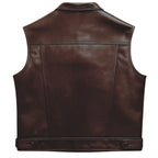Back view of BECK® 501 Horsehide Leather Vest showing clean panel construction and smooth grain leather.