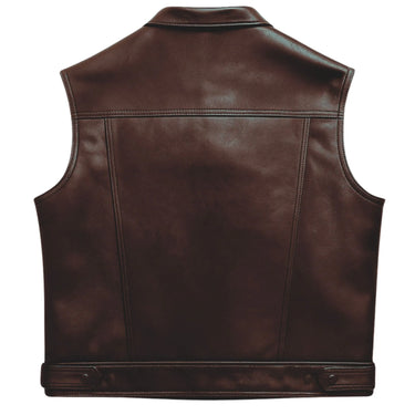 Back view of BECK® 501 Horsehide Leather Vest showing clean panel construction and smooth grain leather.