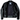 Alternate angle of BECK black horsehide motorcycle jacket, with closer view of trim and finish