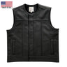 BECK 882 black horsehide motorcycle vest, front view (Made in USA)
