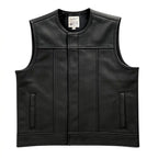 BECK 882 black horsehide motorcycle vest, front view (Made in USA), premium product detail