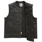 BECK 882 black horsehide motorcycle vest, inside view with lining and pockets, made in USA