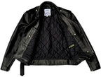 Interior shot of the BECK® 999 leather jacket showcasing quilted lining, inside pocket, and premium stitching details.