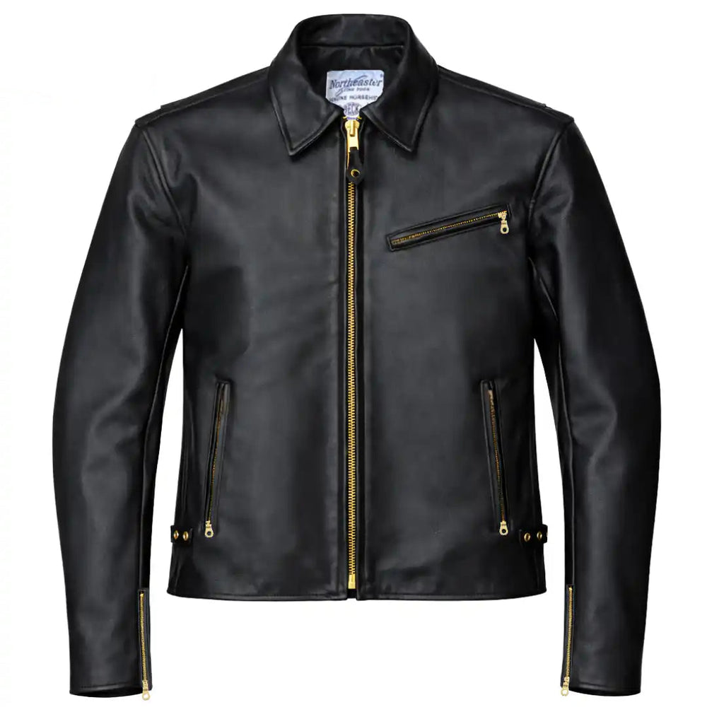 BECK® 777 Northeaster Flying Togs Black Genuine Horsehide Motorcycle Jacket