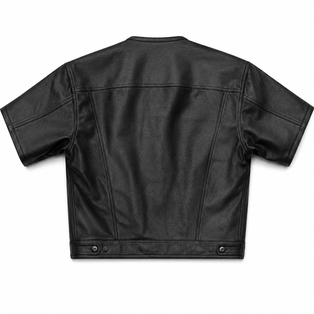 Hidden snap front — no center zipper