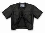 BECK® 202 Horsehide Leather Short Sleeve Riding Shirt shown in a riding setting made in USA — view 5 of 5