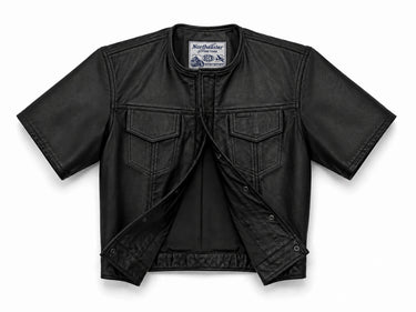 BECK® 202 Horsehide Leather Short Sleeve Riding Shirt shown in a riding setting made in USA — view 5 of 5