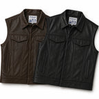 BECK® 501 Trucker Horsehide Vest — Chestnut Brown in brown horsehide, a motorcycle vest — view 4 of 5