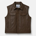 BECK® 501 Trucker Horsehide Vest — Chestnut Brown in brown horsehide, a motorcycle vest