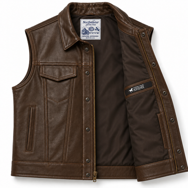BECK® 501 Trucker Horsehide Vest — Chestnut Brown