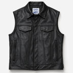 BECK® 501 Trucker Style Genuine Horsehide Motorcycle Vest - Black
