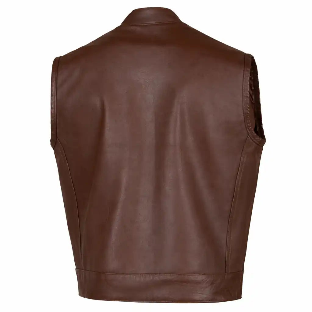 BECK® Men's 566 Brown Horsehide Leather Motorcycle Vest