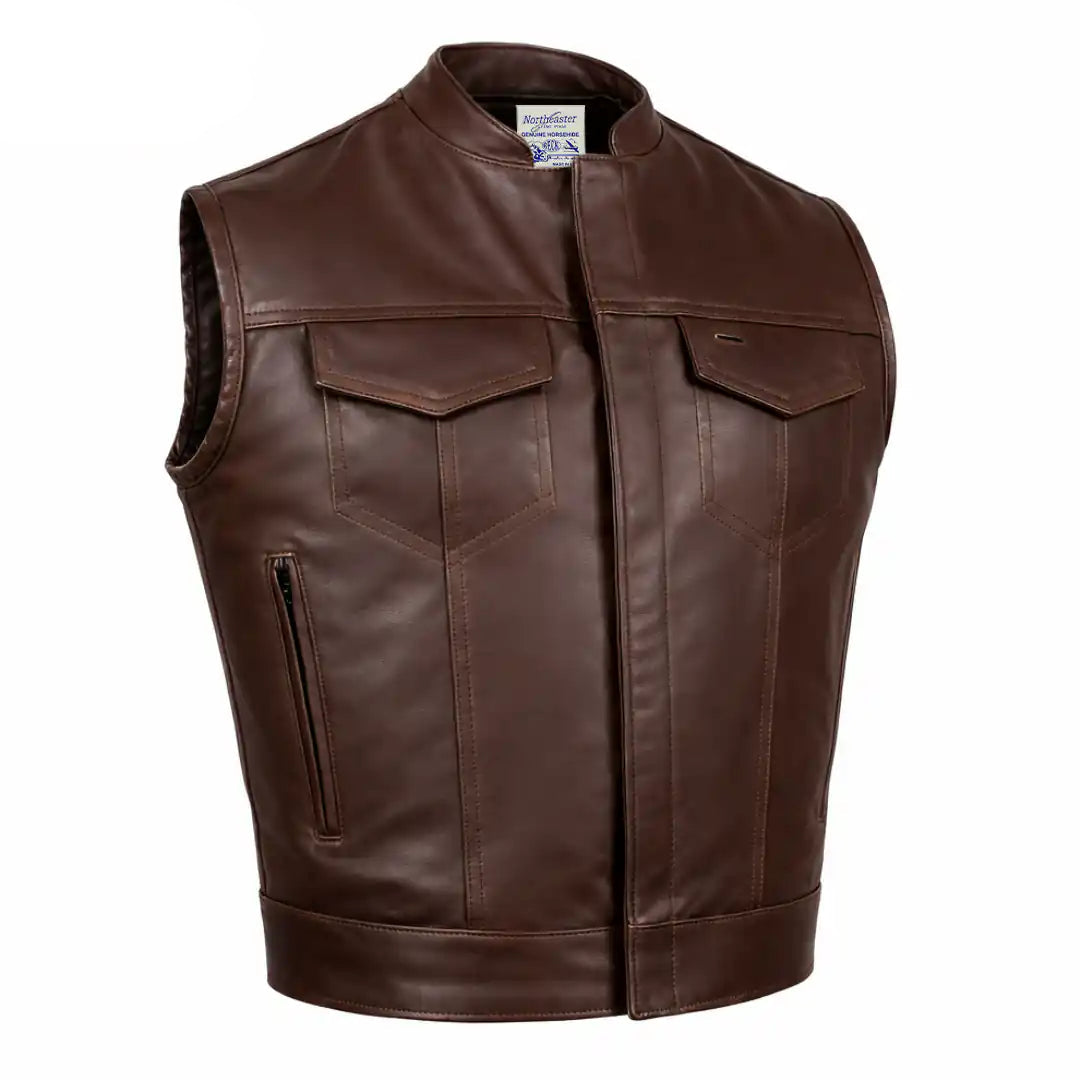 BECK® Northeaster Flying Togs 566 Brown Horsehide Motorcycle Vest