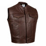 BECK® Men's 566 Brown Horsehide Leather Motorcycle Vest