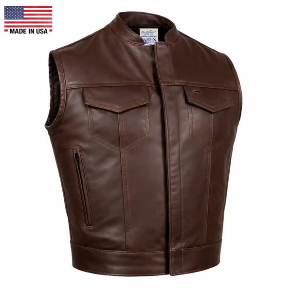 BECK® Northeaster Flying Togs 566 Brown Horsehide Motorcycle Vest