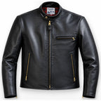 BECK® 666 Distressed Horsehide Leather Motorcycle Jacket front view showing the leather design made in USA