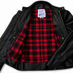 Interior lining of the BECK® 666 Distressed Horsehide Leather Motorcycle Jacket showing the pockets and finish