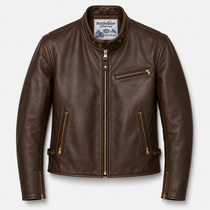 BECK® 732 Northeaster Flying Togs Brown Horsehide Motorcycle Jacket