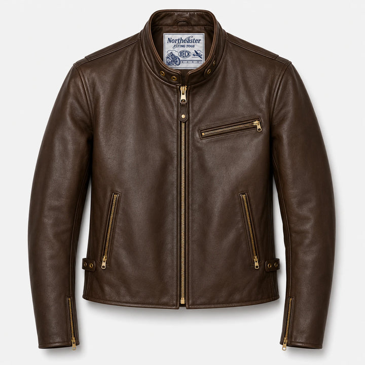 BECK® 732 Northeaster Flying Togs Brown Horsehide Motorcycle Jacket